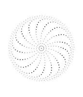 cerchi con nero colore puntini su loro impostare, CMYK vettore illustrazione di un' fiore con un' cerchio e un' punto, mandala vettore
