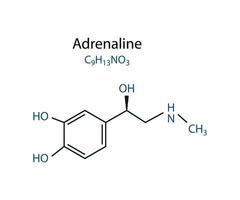 chimico formula di adrenalina molecola scheletrico vettore illustrazione.