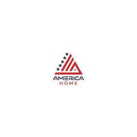 triangolo America casa logo design vettore