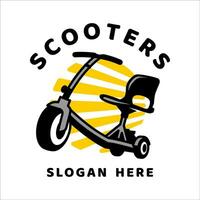 scooter noleggio modello logo design vettore