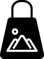 icona del glifo con borsa della spesa vettore