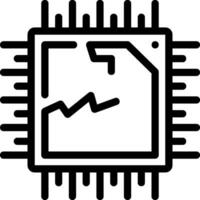 processore linea icona vettore