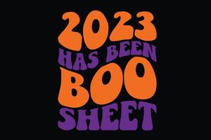 2023 ha stato fischio foglio divertente Halloween maglietta design vettore