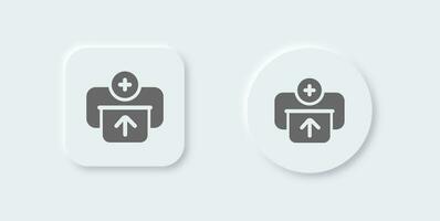 inserire solido icona nel neomorfo design stile. pagamento segni vettore illustrazione.