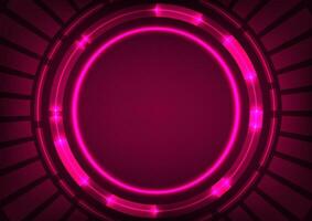 astratto digitale tecnologia rosso len neon leggero linea dinamico cerchio sfondo vettore