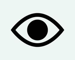 occhio icona umano bulbo oculare vedere vista visione vista vista lente Visualizza orologio ottico ottico illuminati Guardando nero bianca schema forma vettore cartello simbolo