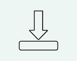 Scarica linea icona downloader caricare freccia pulsante Conservazione dati Internet connessione nero bianca linea forma vettore clipart grafico opera d'arte cartello simbolo