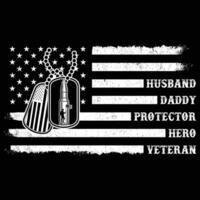 marito papà protettore eroe veterano Stati Uniti d'America bandiera camuffare papà maglietta design ,veterano maglietta design vettore