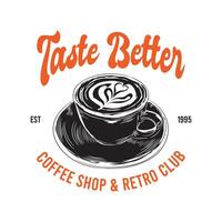 caffè tazza vettore illustrazione nel mano disegnato stile, Perfetto per caffè negozio logo design