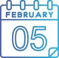 5 febbraio vettore icona
