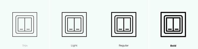 interruttore icona. sottile, luce, regolare e grassetto stile design isolato su bianca sfondo vettore
