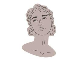 antico femmina testa. argilla pietra scultura di un' greco donna. classico vettore isolato piatto fallimento di un antico dea.