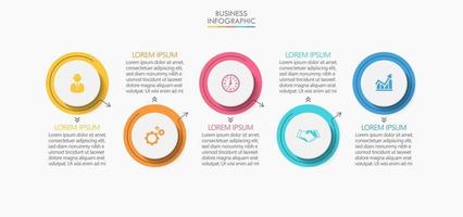 icone di infografica timeline di visualizzazione dei dati aziendali progettate per modello di sfondo astratto vettore