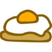 fritte uovo cartone animato nel icona stile vettore