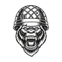 illustrazione vettoriale di soldato gorilla