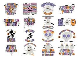 impostato di contento Halloween sublimazione mestiere fascio illustrazione parte-3 vettore