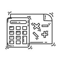 icona di contabilità e-commerce. set di icone disegnate a mano, contorno nero, icona scarabocchio, icona vettoriale