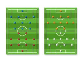 formazione e tattica della formazione di calcio sul campo, illustrazione vettoriale