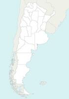 vettore vuoto carta geografica di argentina con province o federato stati e amministrativo divisioni, e confinante paesi e territori. modificabile e chiaramente etichettato strati.