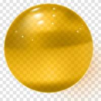 sfera di vetro trasparente gialla sfera d'oro trasparente realistica vettore
