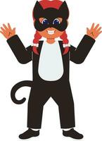 ragazza con Halloween gatto costume illustrazione vettore