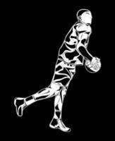 Immagine di pallacanestro giocatore movimenti, adatto per manifesti, formazione scolastica, magliette e altri vettore