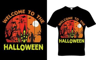vettore Halloween pauroso zucca notte maglietta design