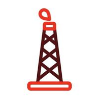 olio Torre vettore di spessore linea Due colore icone per personale e commerciale uso.