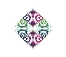 astratto diamante forma logo design vettore illustrazione, fiore foglia linea arte vettore design verde e rosa nero colore