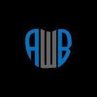 awb lettera logo creativo design. awb unico design. vettore
