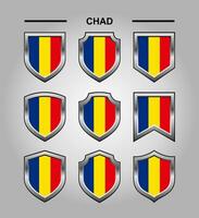 chad nazionale emblemi bandiera con lusso scudo vettore