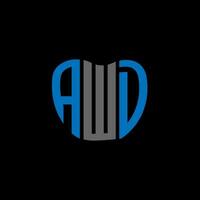 awd lettera logo creativo design. awd unico design. vettore