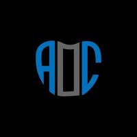 aoc lettera logo creativo design. aoc unico design. vettore