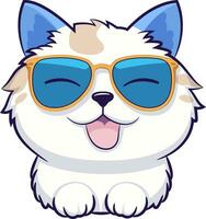kawaii gatto - un' carino contento gatto indossare occhiali da sole vettore illustrazione