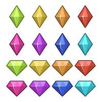 set di icone per elementi di gioco isometrici, illustrazione vettoriale isolata colorata di diamanti di gioco per concetto di gioco piatto astratto