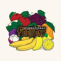 frutta vettore illustrazione nel scarabocchio arte design per internazionale cibo giorno campagna modello