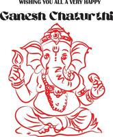 contento ganesh chaturthi, vettore illustrazione.