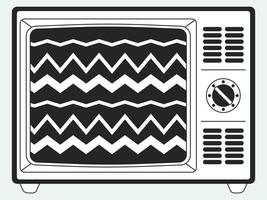 neon estetico illustrazione imballare no segnale su vecchio tv illustrazione vettore
