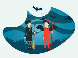 Halloween illustrazione imballare coppia pronto per Halloween festa illustrazione vettore