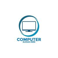 computer logo modello. computer riparazione logo , Software sviluppo vettore design. del desktop servizio logotipo