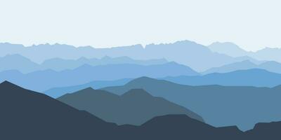 astratto buio blu montagna Visualizza paesaggio vettore