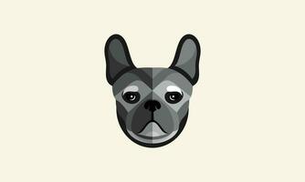 poligonale bulldog viso logo design vettore