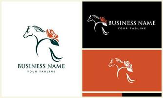 linea arte cavallo logo design vettore