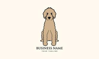 linea arte Goldendoodle logo design vettore