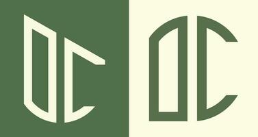 creativo semplice iniziale lettere oc logo disegni fascio. vettore