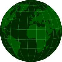 modello terra globo continenti coordinata griglia, buio verde matrice crisi vettore