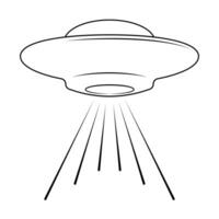 alieno volante piattino ufo raggi, ufo icona avvertimento alieno invasione vettore