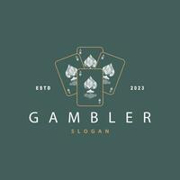 poker carta logo classico vettore gioco d'azzardo gioco design semplice simbolo modello