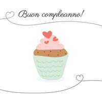 buon compleanno compleanno saluto carta Cupcake illustrazione vettore