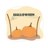 Due zucche Halloween vettore illustrazione